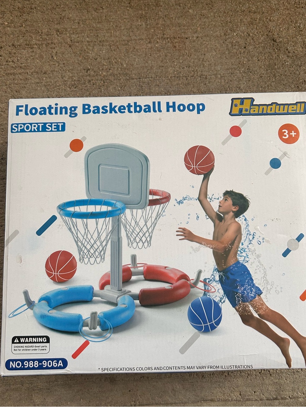 dwell Dual Hoop Floating Basketball Set in Blue and Red
